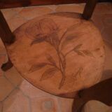 Gueridon table in art nouveau style with floral decoration, signed gervaise.