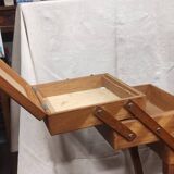 Old vintage seamstress worker on feet