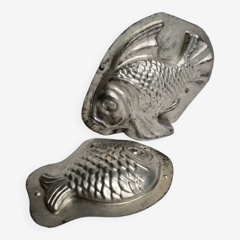 Old chocolate molds in the shape of fish "Le Jan", 21 cm