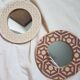 Stoneware mirror with sgraffito decoration
