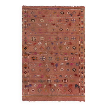 Vintage Turkish Oushak Rug Handwoven 95x140 cm