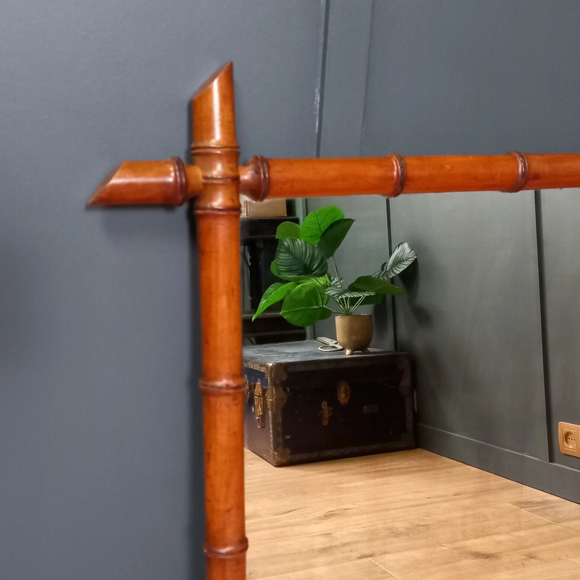 Antique faux bamboo mirror