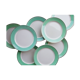 Set of flat plates mint green edge