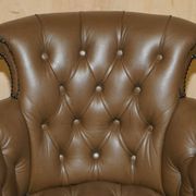 Fauteuil de bureau Chesterfield capitonné cuir George Smith
