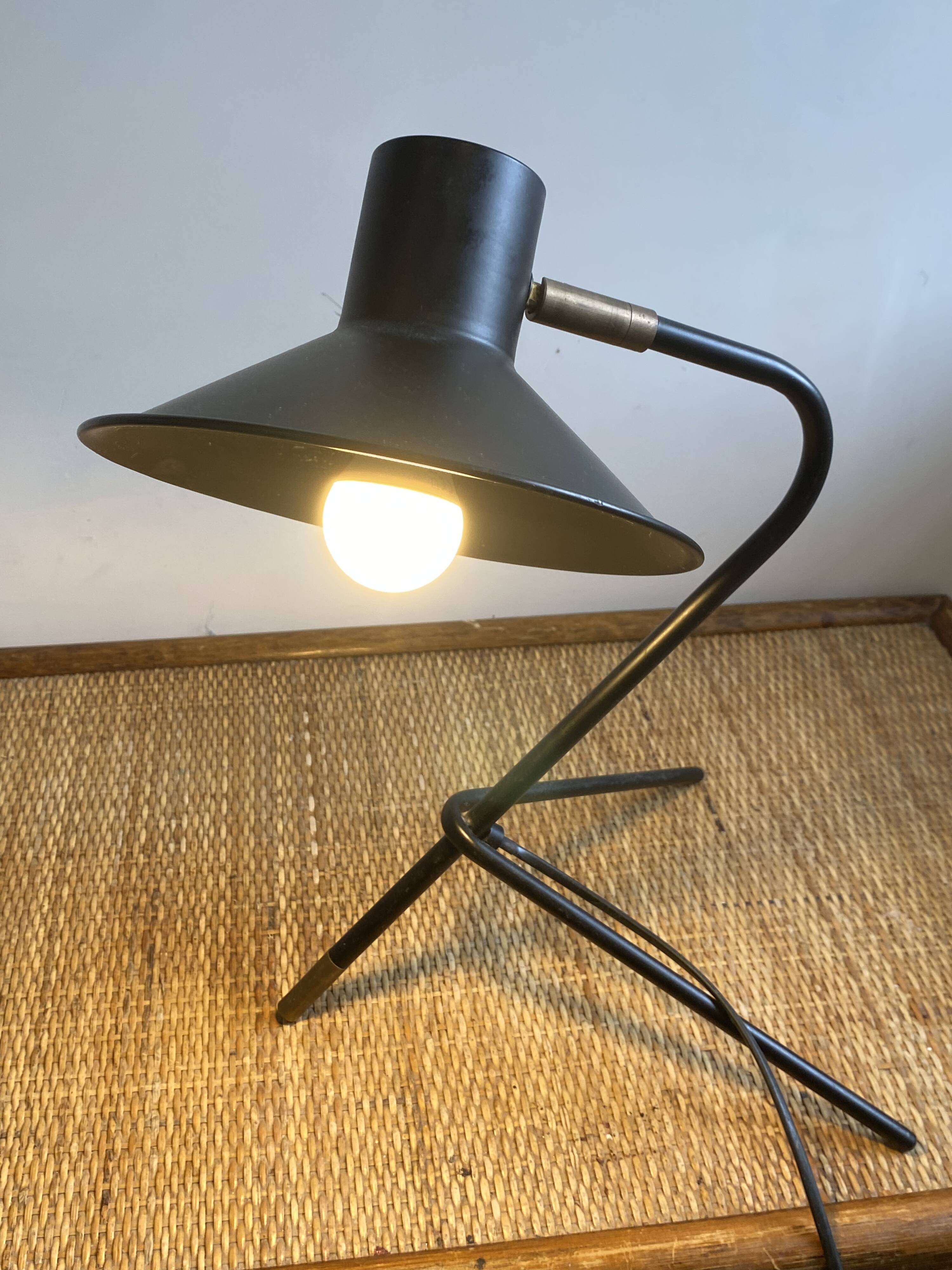 Vintage 1970s black cocotte lamp