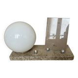 Art Deco marble photo holder lamp