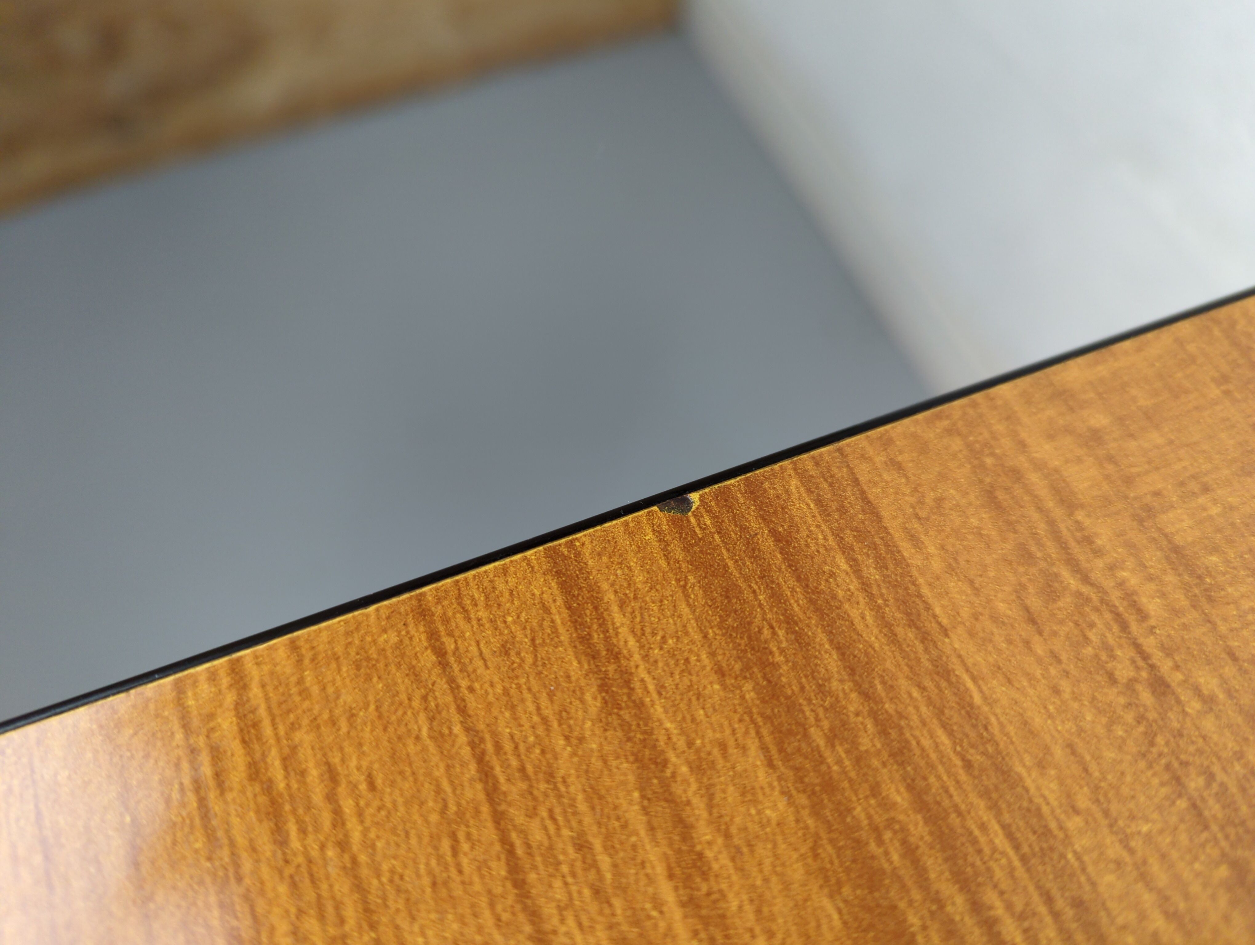 Bureau vintage formica et métal caisson deux tiroirs