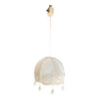 Suspension, abat-jour vintage en crochet