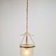 Vintage Brass and Mounted Glass Hundi Lantern Bell Lamp, 1950s