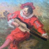 Pair of anonymous romantic paintings with oval views