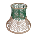 Lampshade in beige and green jute thread