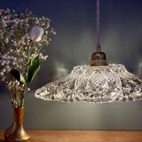 Vintage moulded glass pendant light - tableware collection -
