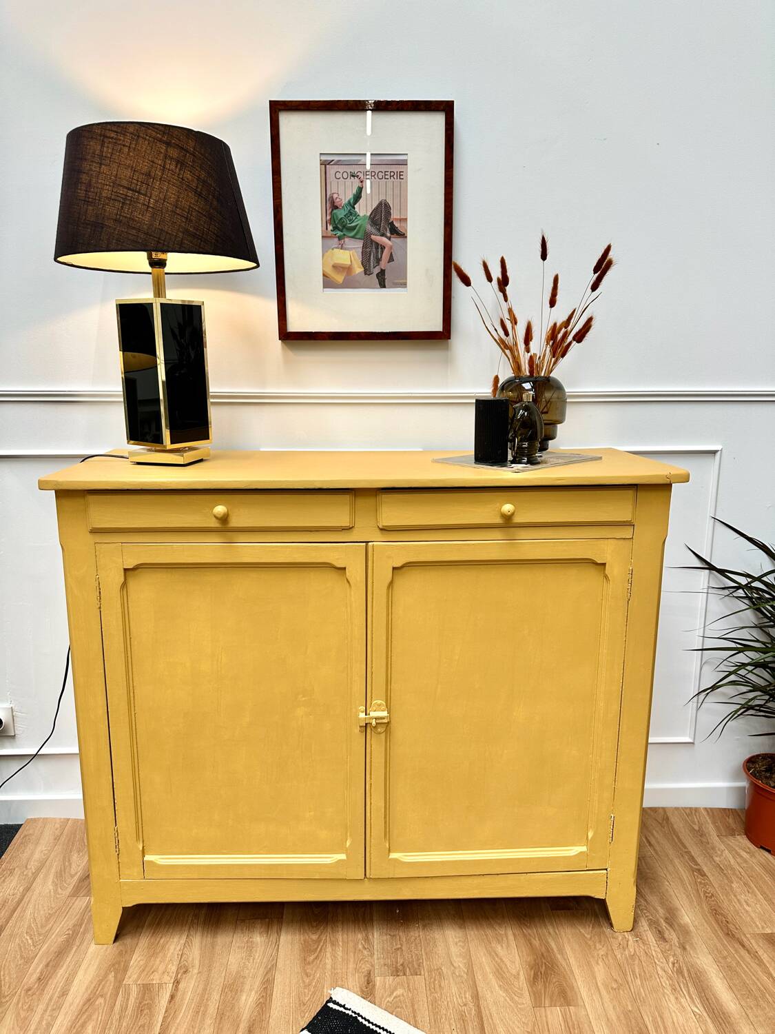 Honey yellow vintage Parisian sideboard
