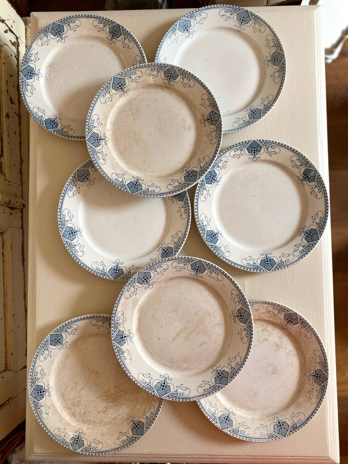 Large antique ironstone plates