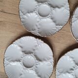 La Redoute x Selency set de 4 assiettes à huitres blanches dorées