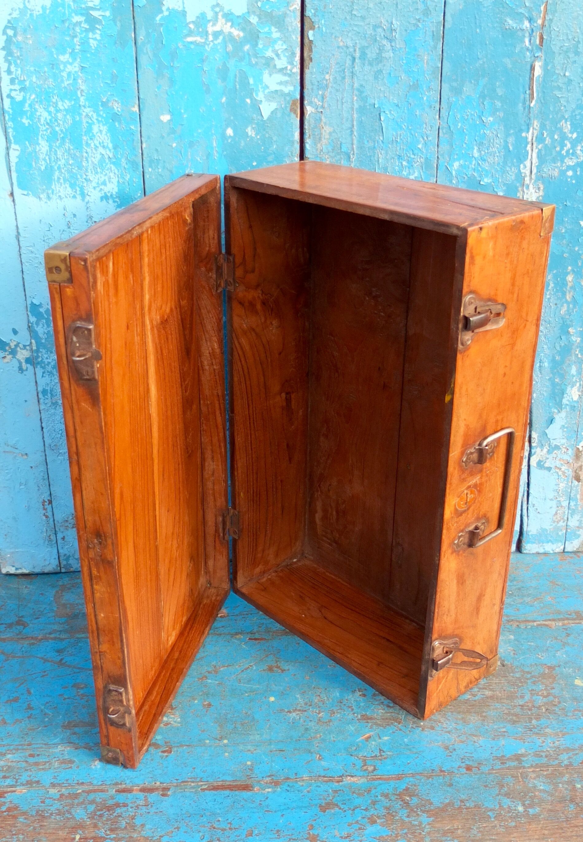 Antique indian wooden suitcase