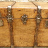 Former large wooden and iron trunk