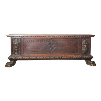 Carved walnut chest, 1920s