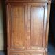Antique solid wood wardrobe with cornice
