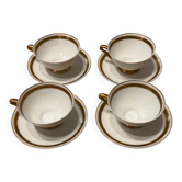 Service 4 tasses + sous-tasses Haviland Porcelaine de Limoges