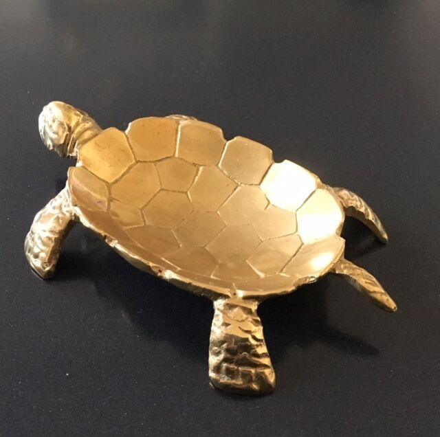 Empty turtle brass pouch