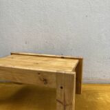 Vintage brutalist coffee table in solid pine.