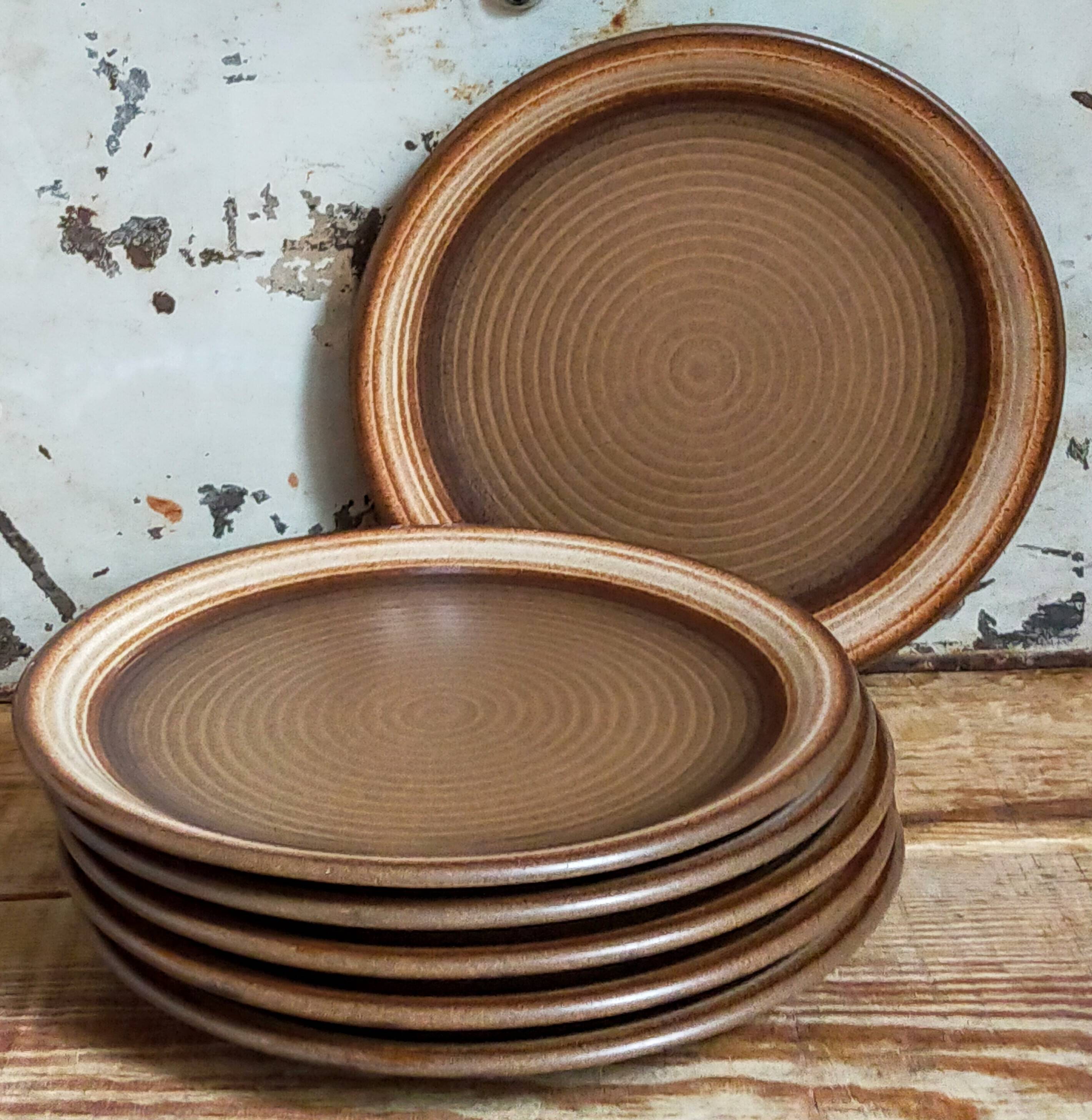 Six original vintage gerzit west germany stoneware plates