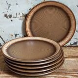 Six assiettes en grès gerzit west germany original vintages