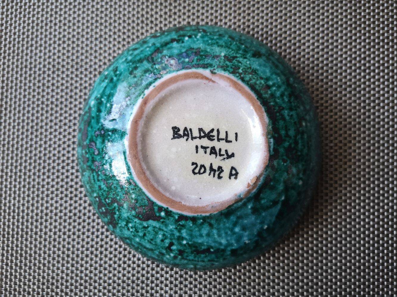 Italian glazed ceramic candle holder Baldelli 1950s 1960s