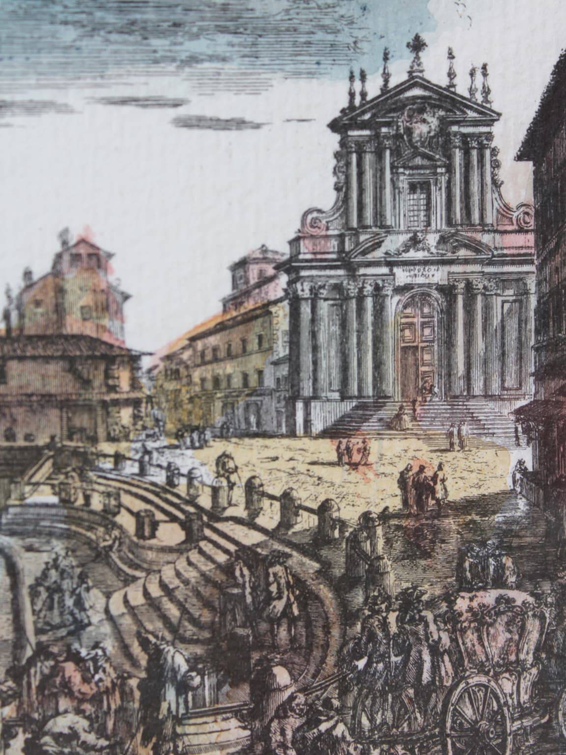 Giovanni Battista Piranesi (1720-1778) "Vue de la vaste Fontaine de Trevi" Eau-forte, années 1750, Italie