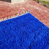 Large Beni Ouarain Berber rug in Majorelle blue, 300x200 cm – thick wool