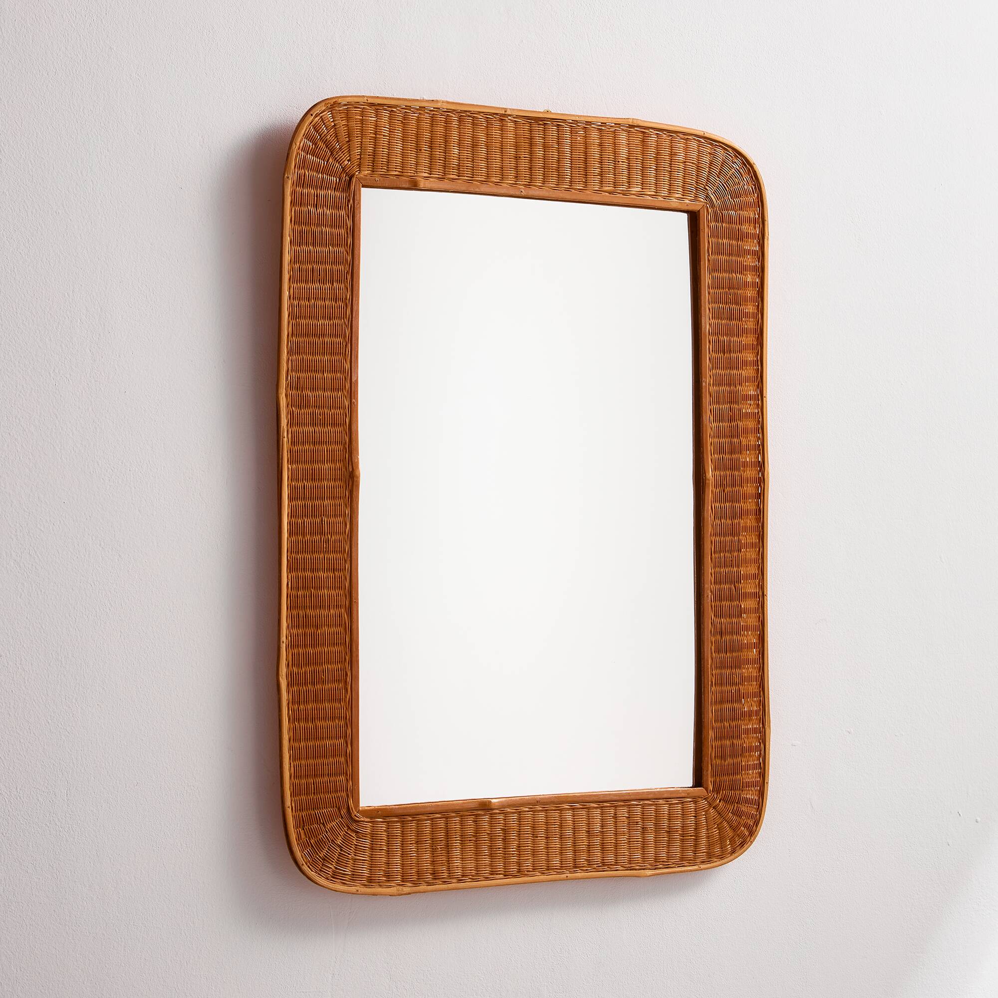 Miroir en rotin fait main
