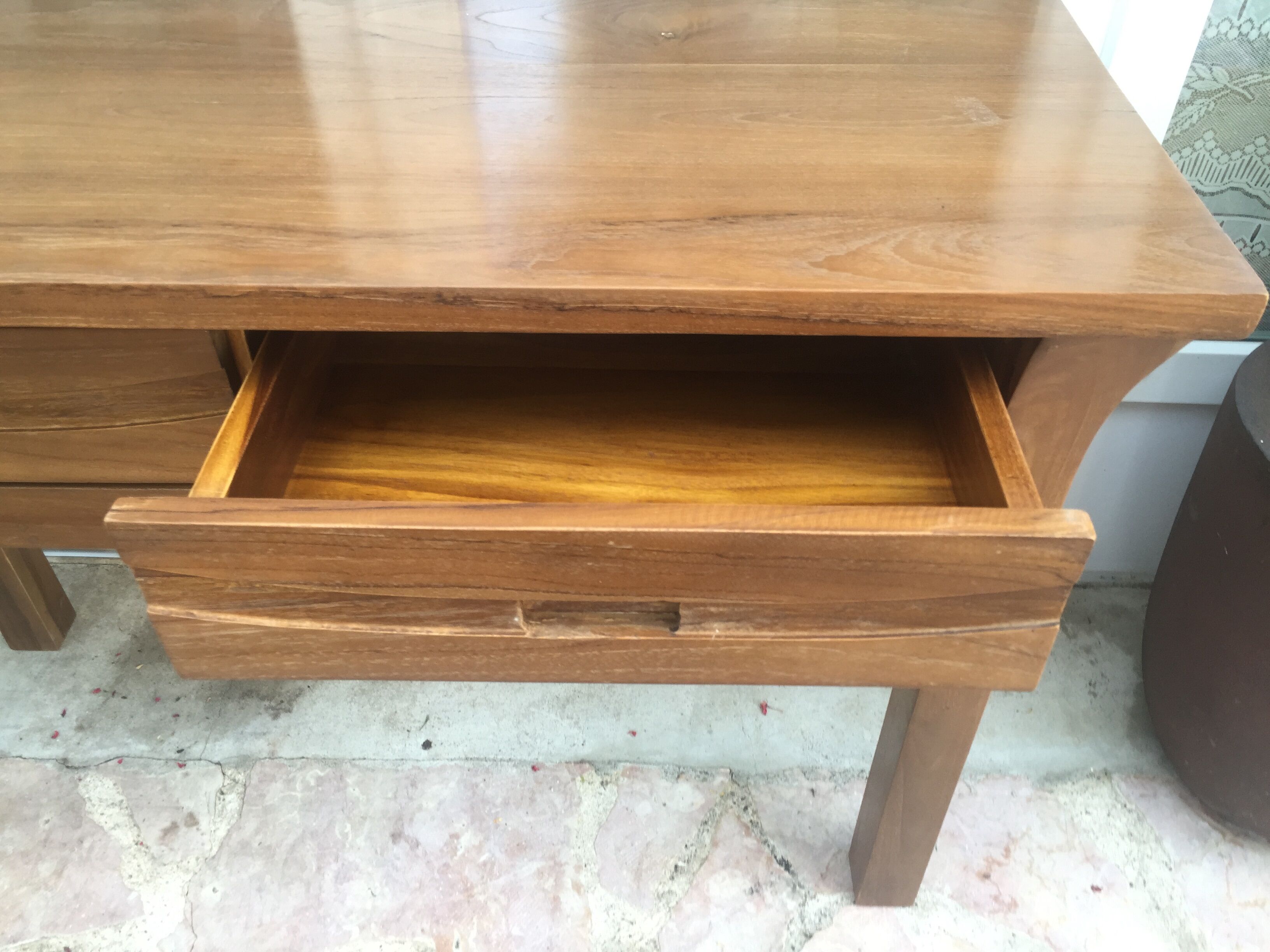 Contemporary-style exotic wooden console