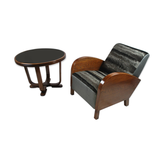 Chair & table low mid-century custom