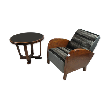 Chair & table low mid-century custom