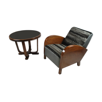 Fauteuil & table basse mid-century sur mesure