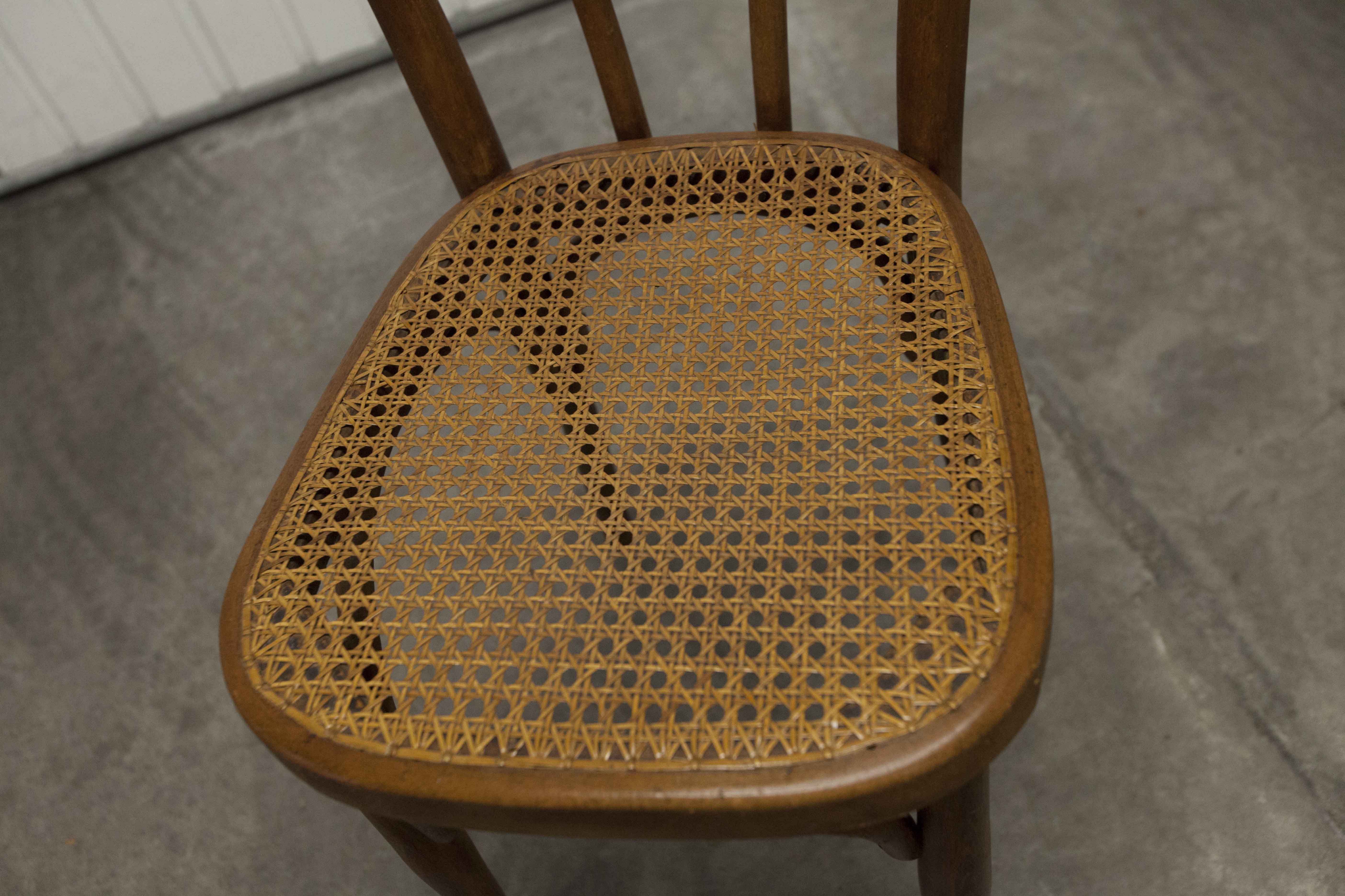 Set of 6 chairs bistro j&j kohn 1900 seat cannage