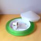 Glass and opaline wall lamp Italy 70s