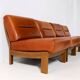 Brutalist 7-piece cognac leather modular sofa