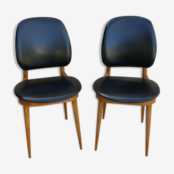 Paire de chaises Baumann, modèle Pégase, années 60