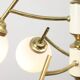 Mid-century Italian Brass and Opaline Chandelier, 50s