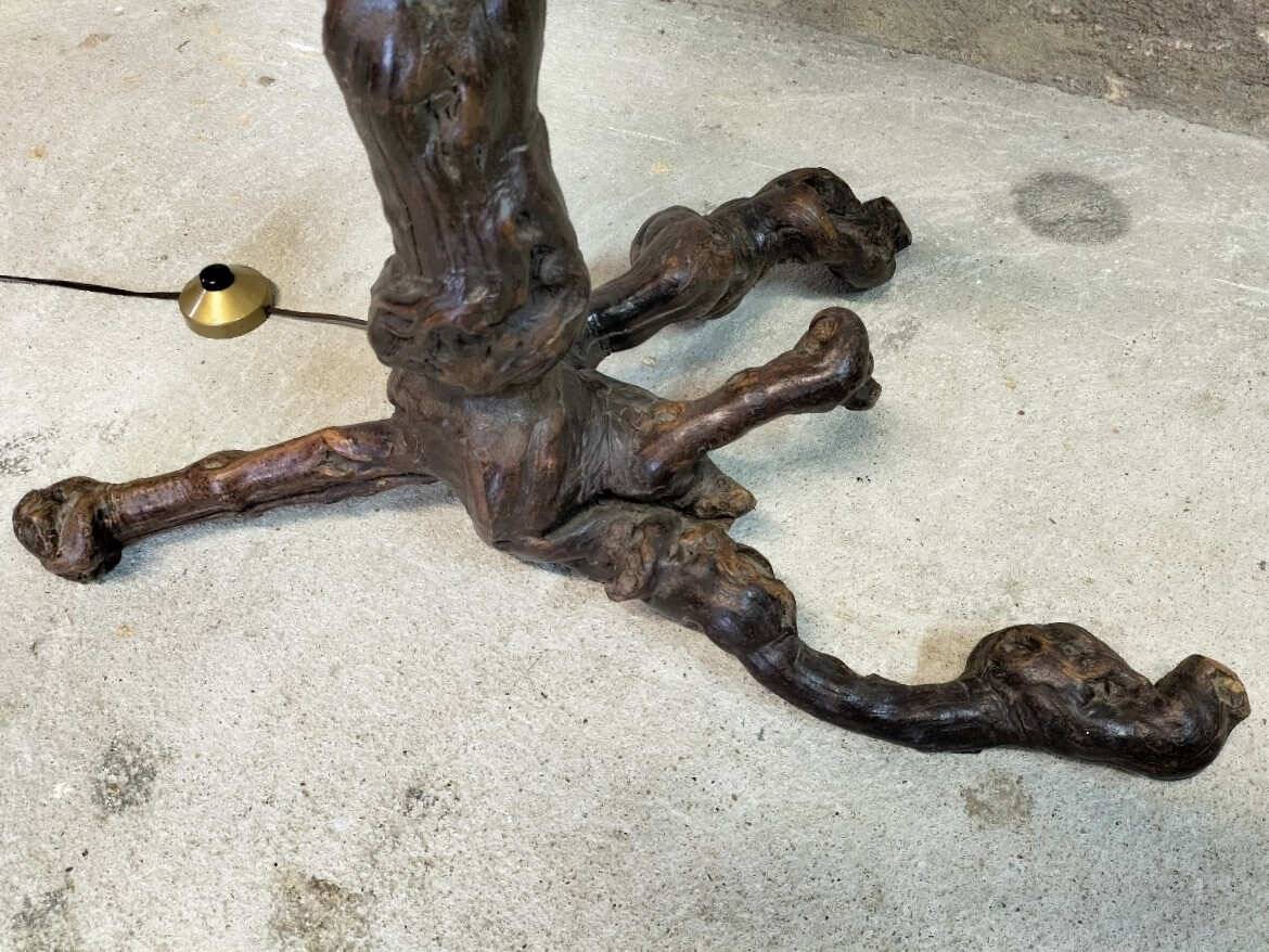 Vine wood floor lamp