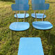Formica blue set of 4 chairs +1 stool