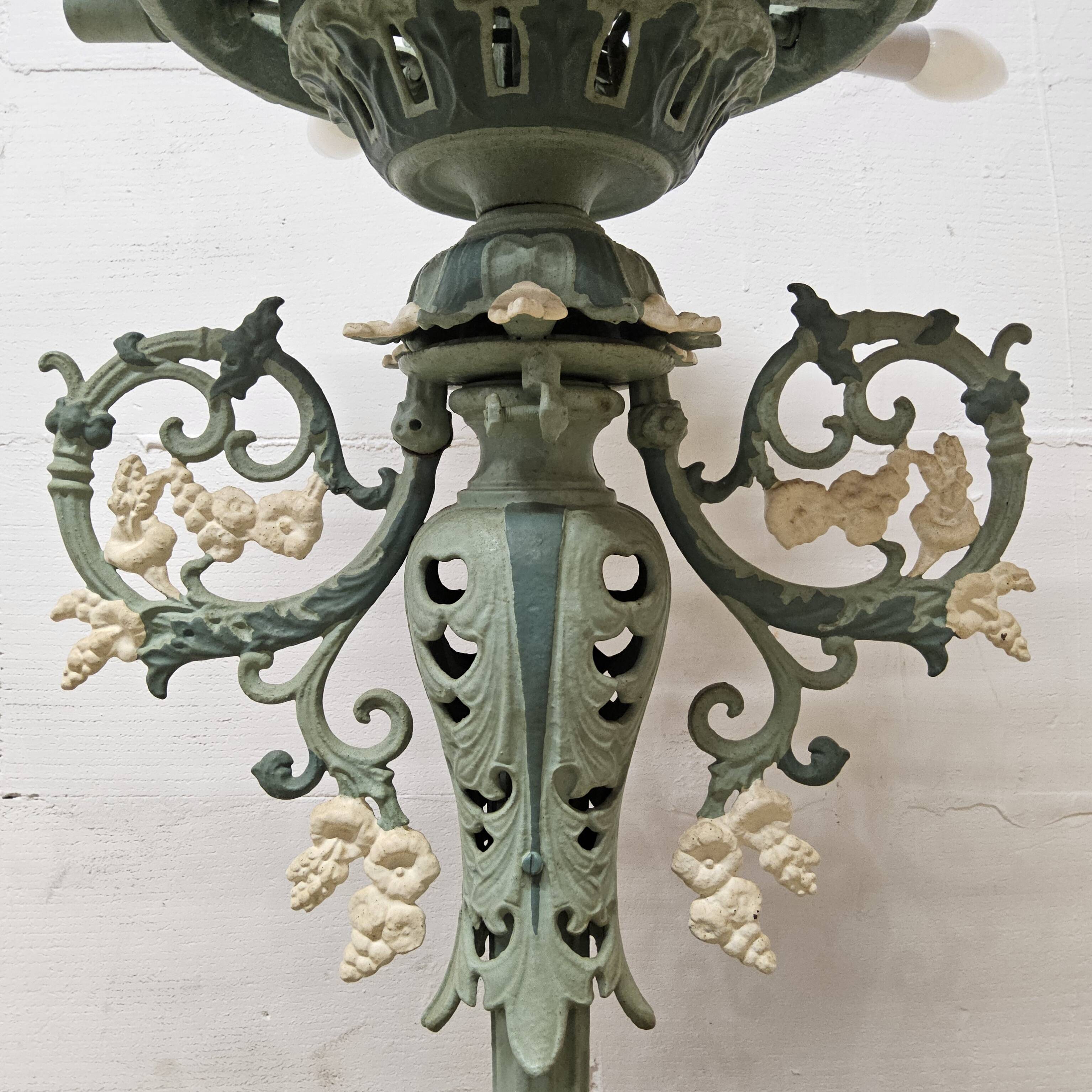 Unique Cast iron Victorian floor lamp art nouveau (converted gas light)