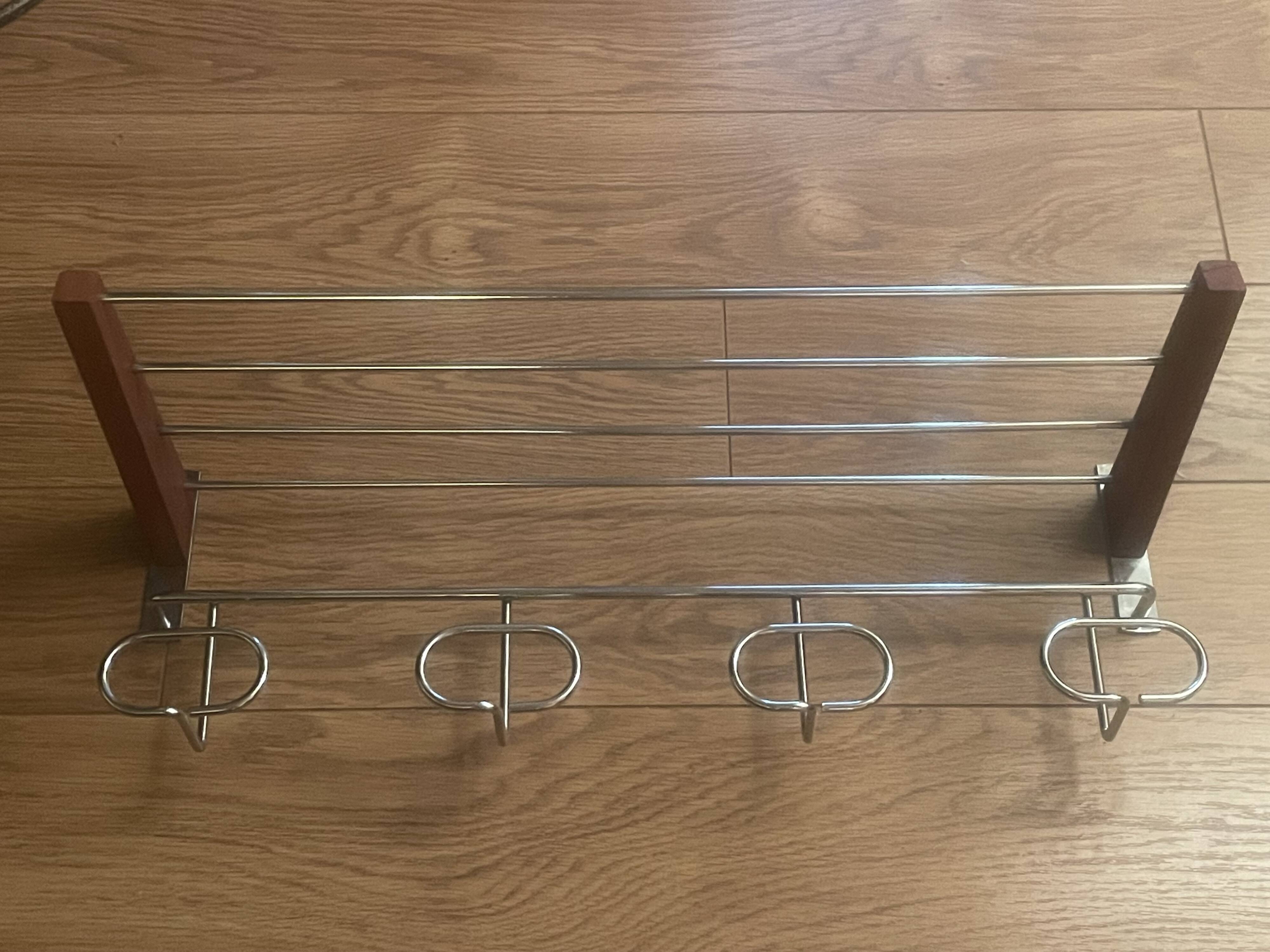 porte manteaux, patère métal  et bois 63 x 25 cm, design scandinave