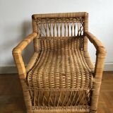 Vintage rattan children's armchair