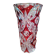 Large ruby red cut crystal vase, handmade, 1960.