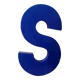 Letter S vintage sign in blue plexiglass