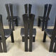 Post modern wooden dining chairs, 1980s - set of 6