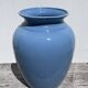 Minimalist plain blue ceramic baluster vase